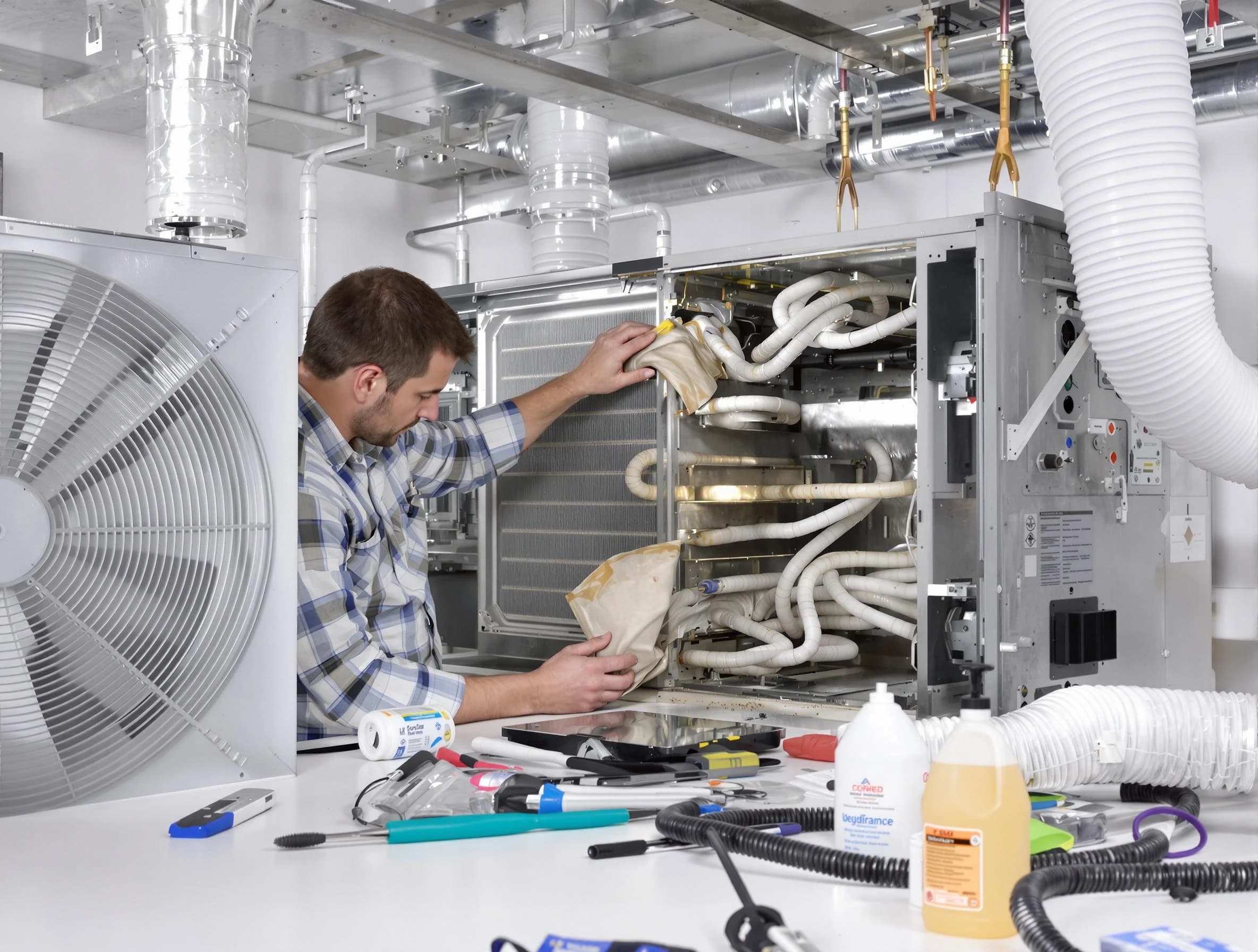 Dumbarton Air Duct Cleaning specialist performing precision AC coil cleaning in Dumbarton