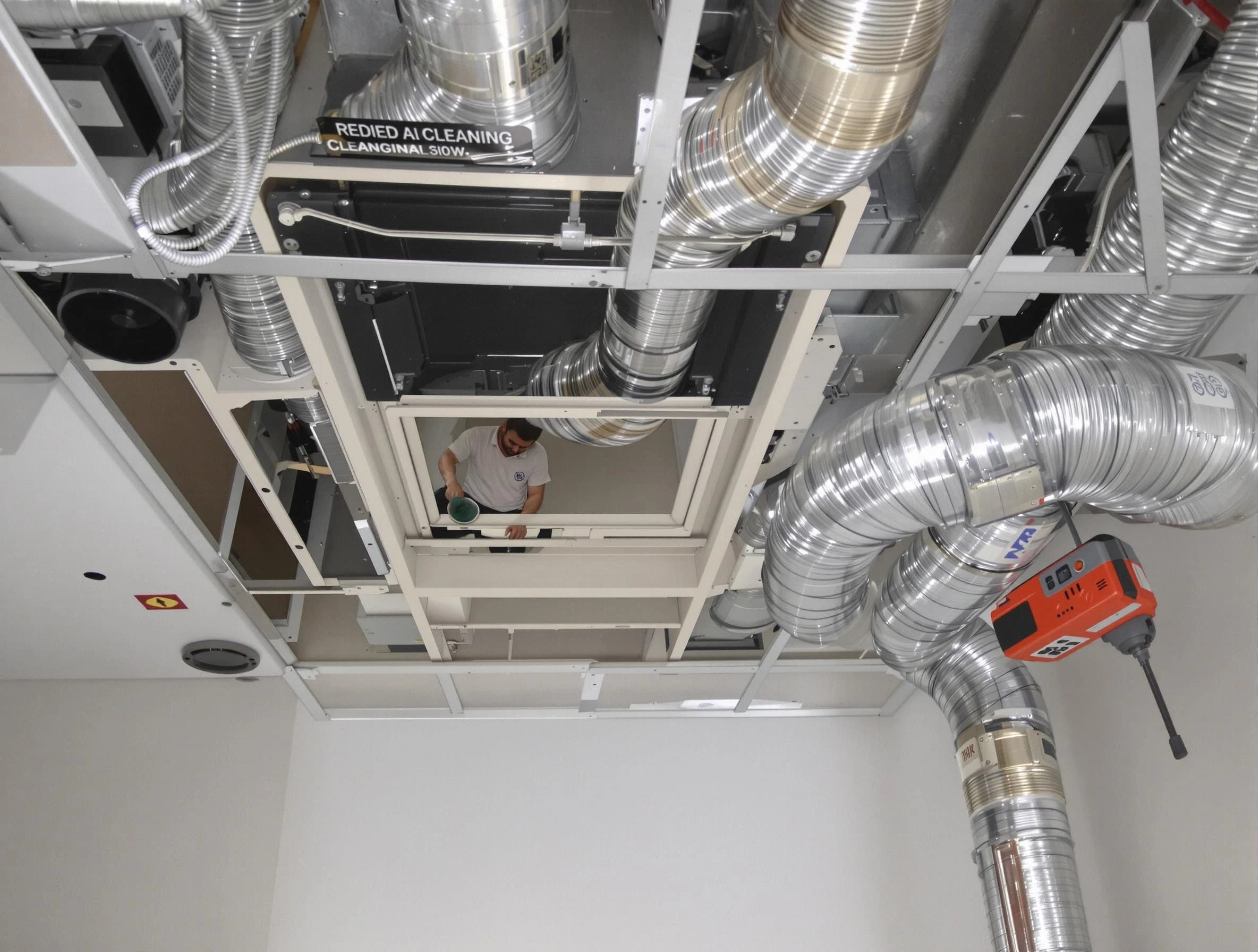 Dumbarton Air Duct Cleaning technician performing detailed central duct system cleaning in Dumbarton