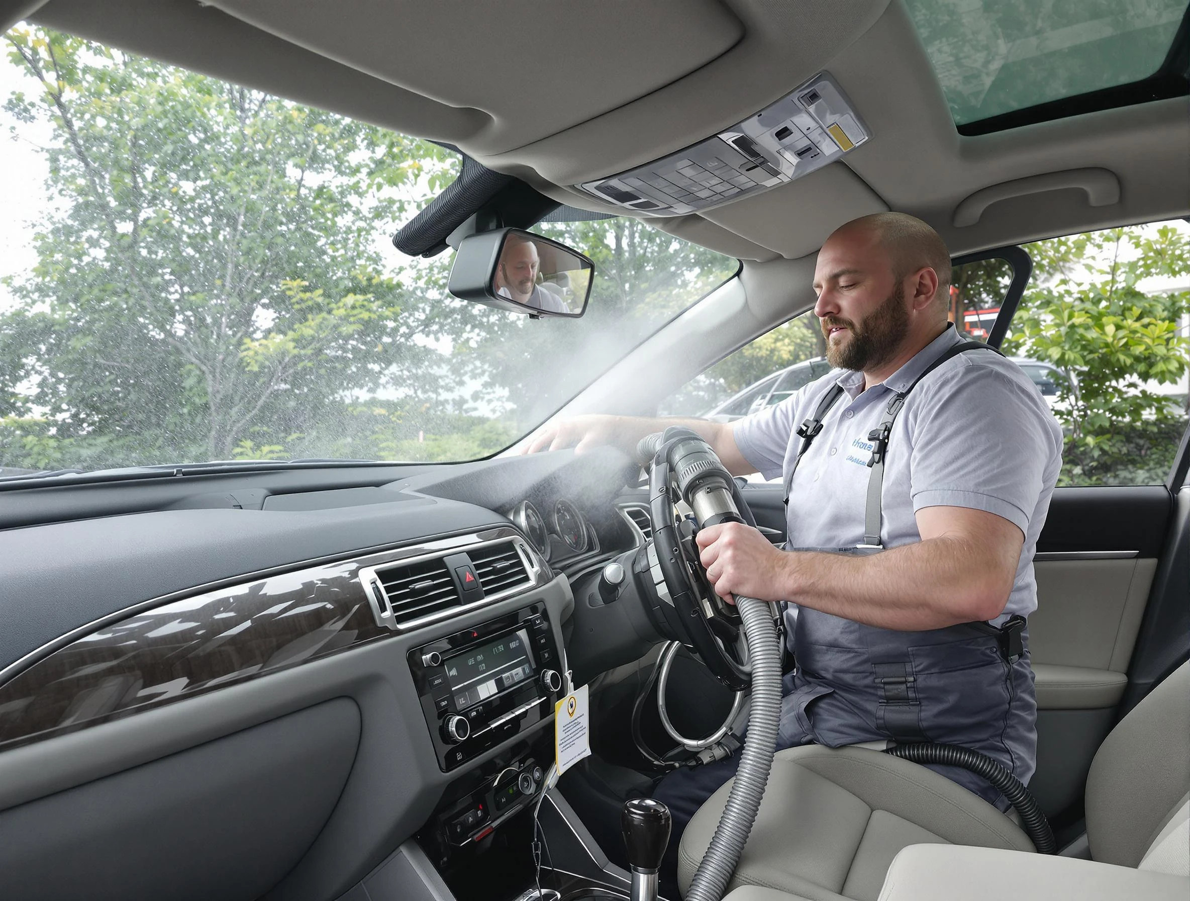 Dumbarton Air Duct Cleaning specialist performing professional car duct cleaning in Dumbarton