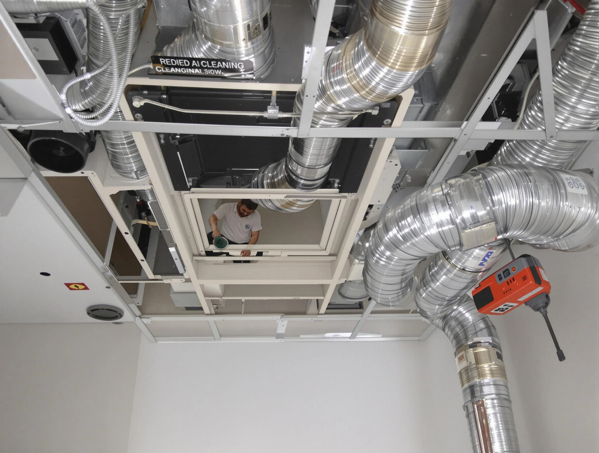 Dumbarton Air Duct Cleaning technician performing detailed central duct system cleaning in Dumbarton